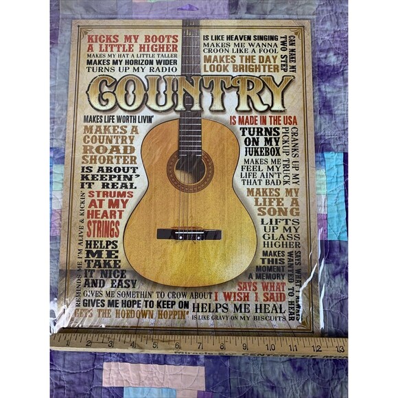 Country Is Made In The USA 12.5x16 Metal Sign Man Cave Decor Garage Bar Music - Picture 3 of 3